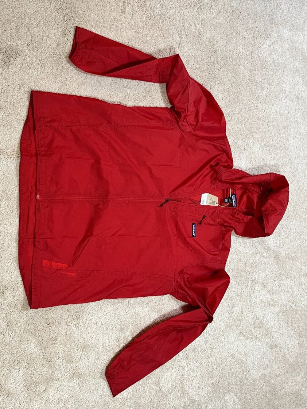 NWT NEW Patagonia Jacket Men Red Houdini Windbreaker Full Zip Hooded XL